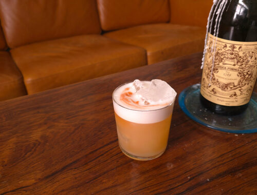 Pisco Sour on a table, at EOW Magazine