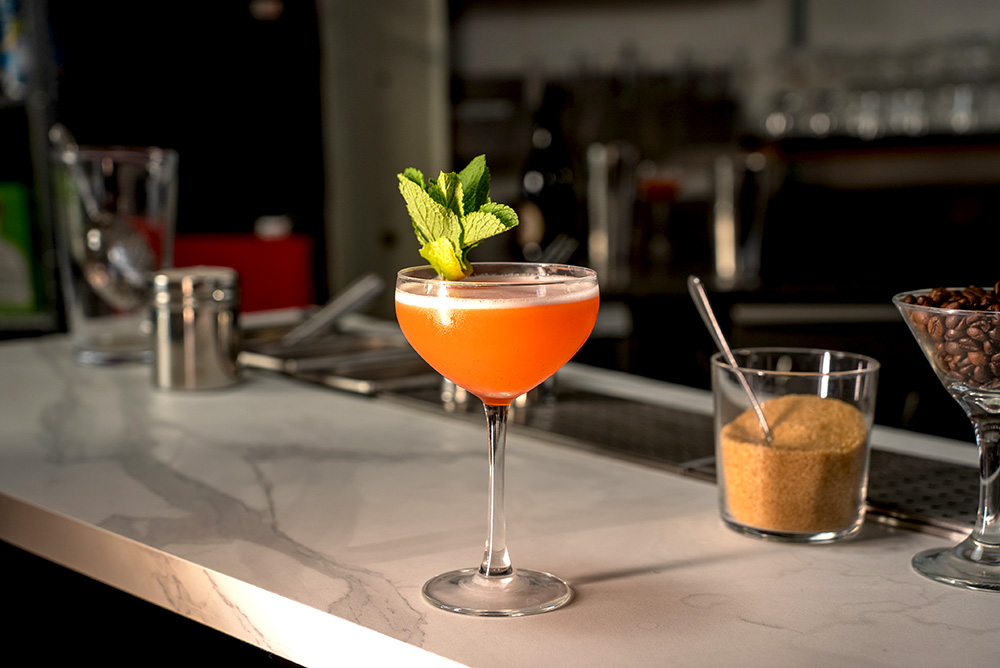 Strawberry Daiquiri on a bar at EOW Magazine