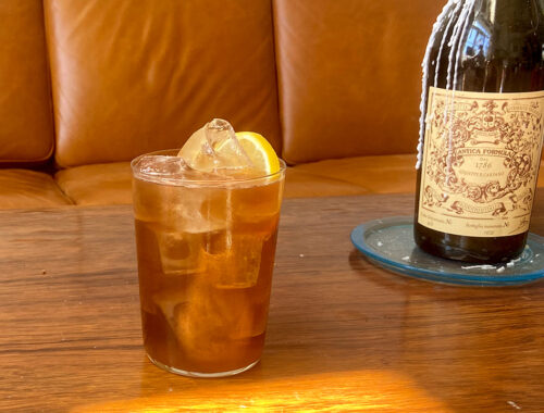 A Long Island Iced Tea on a table at EOW magazine